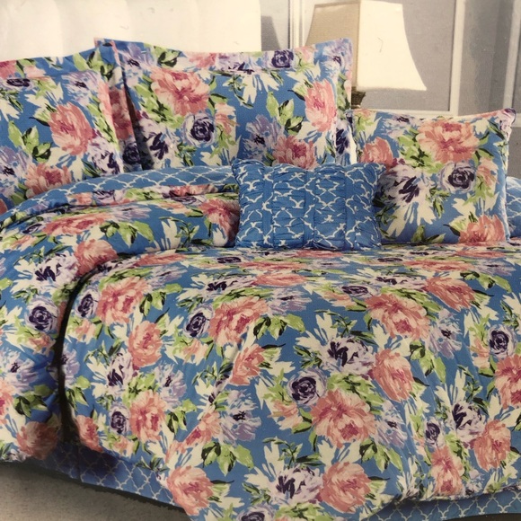 Peter Reed Bedding Peter Reed Reina Blue Floral Duvet Cover Set